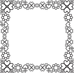 black and white floral frame