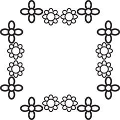 black and white floral frame