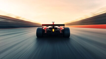 Formula One Race Car Driving on Track