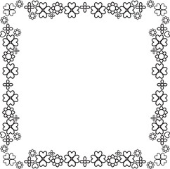 black and white floral frame