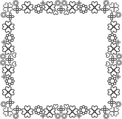 black and white floral frame