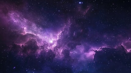 Purple night sky filled with stars and a galaxy creating a captivating outer space background