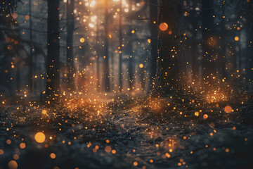 Naklejka premium Subtle glowing particles scattered for a magical touch.