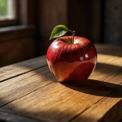 red apple on a table