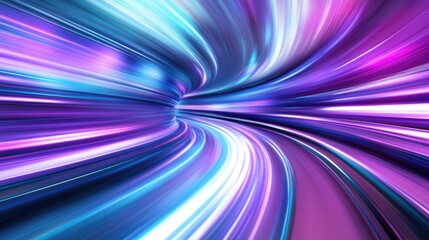 Streamlined speed with a light blue and purple special effect background representing innovative communication technology concepts
