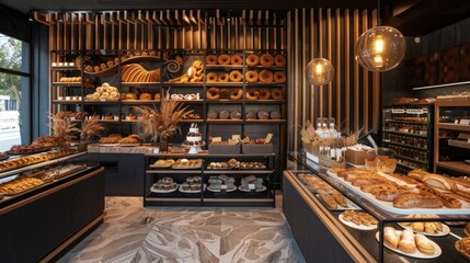 A stylish and trendy bakery with delicious pastries and a welcoming atmosphere