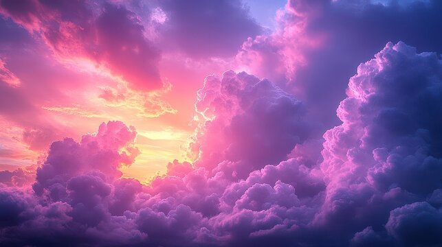 serene purple clouds draping across the sky inviting relaxation and contemplation creating a peaceful haven in a dreamlike atmosphere perfect for a restful escape