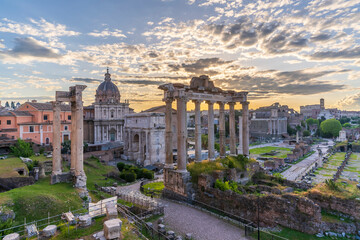 The Roman Forum view in Rome City of Italy