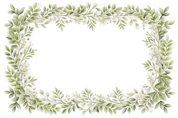 White frame with a delicate botanical motif rounded border pattern at eye level perfect for adding a touch of elegant nature to any design project, pattern,white, elegant, delicate