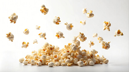 popcorn on white background