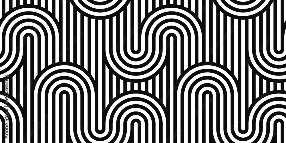 Aufkleber Geometric seamless pattern. Vector linear pattern.