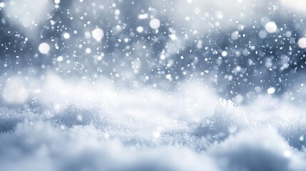 Fototapeta premium A swirling blizzard with heavy snowflakes, creating a white and gray scene. The snow falls like dust and ice particles, glimmering in the December air. It's a beautiful but chaotic winter storm.