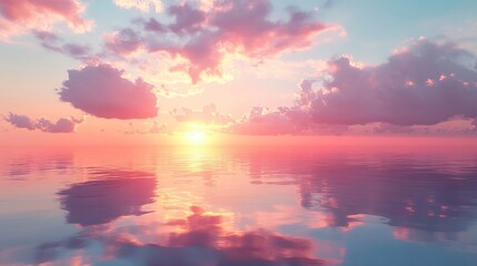 Naklejka premium Pink Sunset Reflection.