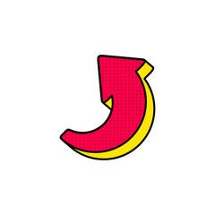 Retro Arrow Shape, Vector Illustration.