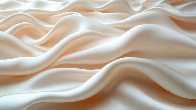 soft pastel beige satin waves undulate gracefully creating a shining silk swirl backdrop ideal for product displays conveying elegance and serenity