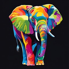 Obraz premium A Colorful Abstract Elephant Illustration