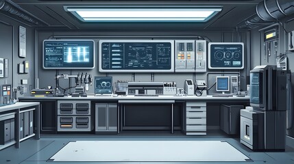 Futuristic Laboratory with Advanced Technology and Equipment
