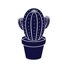 Cactus silhouette vector art illustration isolated on a white background
