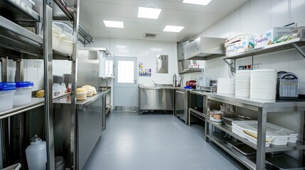 A well-equipped and organized food processing company office with samples and satisfied clients