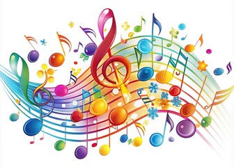 Obraz premium Experience artistic enrichment with this vibrant collection of music notes illustrations for creative projects and designs.