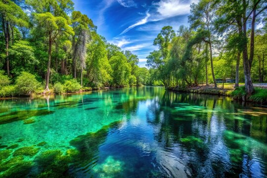 Experience outdoor paradise at Ginnie Springs with tranquil waters and rich greenery for nature lovers.
