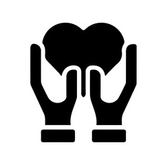 Obraz premium heart wings glyph icon