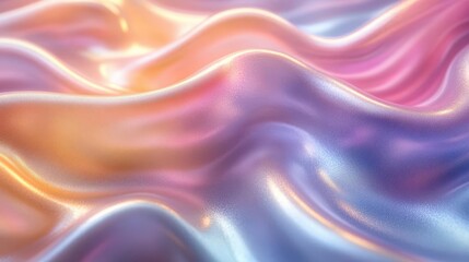 trendy abstract holographic background featuring a wavy texture in pastel hues of violet blue and yellow creating a visually captivating and modern aesthetic