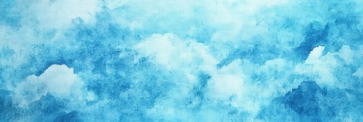 Fototapeta premium Abstract Blue Watercolor Sky Background Texture