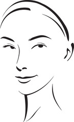 Girl face icon and vector