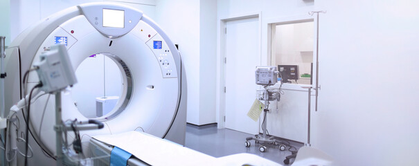 CT (Computed tomography) scanner in hospital laboratory. CT scan an advance technology for medical diagnosis