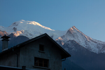 mountain village in the snow