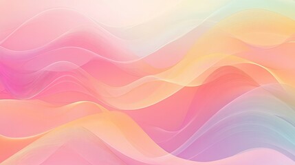 Abstract wave pattern with gradient hues, space for text in the smooth curves of the design
