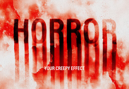 Horror Creepy Text Effect Mockup