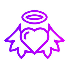 heart wings gradient icon