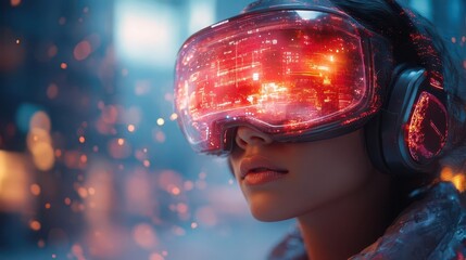 visual representation of the metaverse illustrating augmented reality elements in a futuristic technological landscape emphasizing innovation