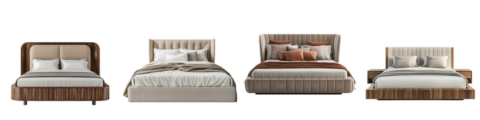 set of Contemporary Beds, Modern Beds, Trendy Beds, Fashionable Beds, Unique Beds, Future Beds, New Design Beds, Stylish Beds, Attractive Beds, on a transparent backgrounds