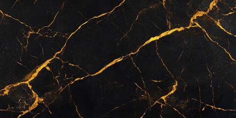 Elegant Black Marble with Golden Veins Background