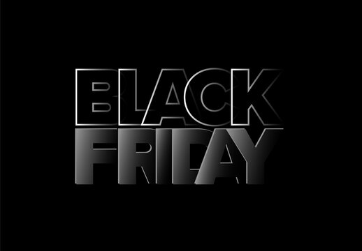 Black friday sale lettering template for banner poster flyer or social media status