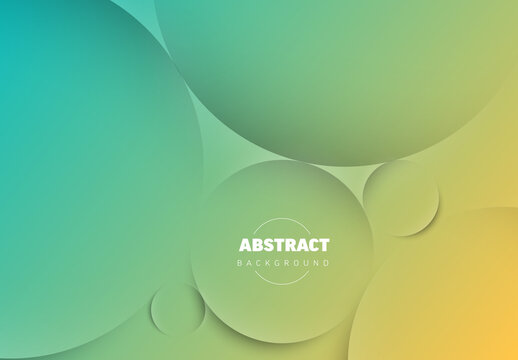 Abstract green yellow background made from relief circles with place for your text