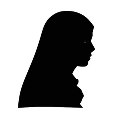 Elegant Hijab Fashion Silhouette Vector Illustration Transparent Background
