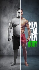Dramatic before and after body transformation for New Year fitness goals

