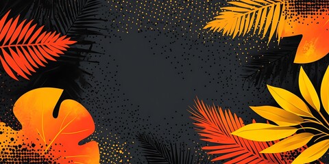 Vibrant autumn leaves on a dark background.