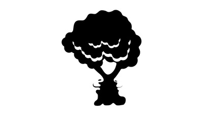 genealogy tree, black isolated silhouette