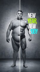 Dramatic before and after body transformation for New Year fitness goals

