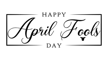 April Fools Day stylized text hand drawn lettering.