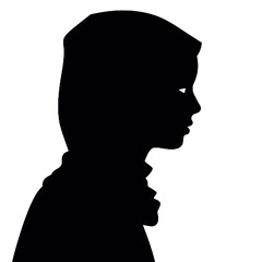 Graceful Woman in Hijab Silhouette Vector Illustration Transparent Background