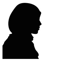 Woman in Hijab Profile View Silhouette Vector Illustration Transparent Background