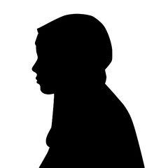 Woman in Hijab Profile View Silhouette Vector Illustration Transparent Background