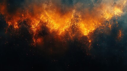 Fototapeta premium a dark abstract background with gradients of black brown orange and yellow depicting a fiery burnt effect with a gritty texture and glowing spots evoking a sense of eeriness and mystery