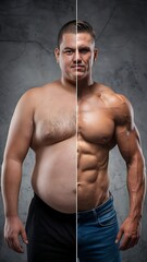Dramatic before and after body transformation for New Year fitness goals

